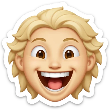 Boomganza character, laughing face sticker