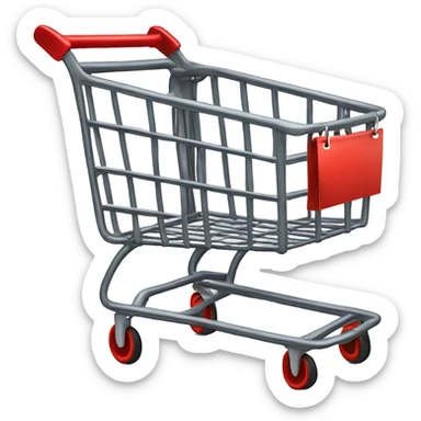 A shopping cart without wheels, symbolizing a stuck order or lack of sales. sticker