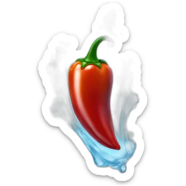 cold pepper, a chilli pepper with ice effect surround it sticker