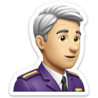 Caucasian male gay pilot kissing egg plant sticker