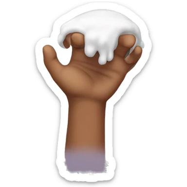 Hand WHO hold in a toffel sticker