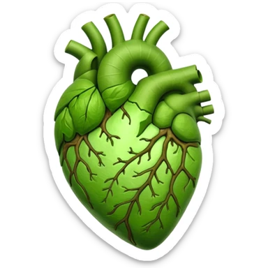 Anatomic heart composed of matcha coffee sticker