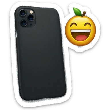 a black iphone 16 with a denim case on it sticker