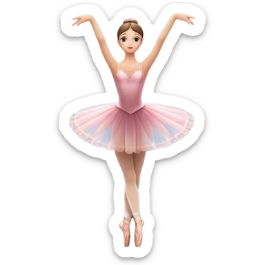 Icon for Ballet: a theater stage with silhouette of a ballerina in an elegant pose, surrounded by spotlight and stage lights. The icon should convey the grace and beauty of ballet, with focus on the dancer and the dramatic lighting. Transparent background. sticker