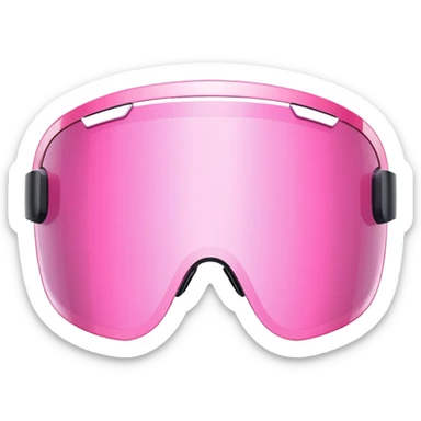 pink tinted shield visor glasses, frameless Y2K style, one continuous lens, futuristic sticker