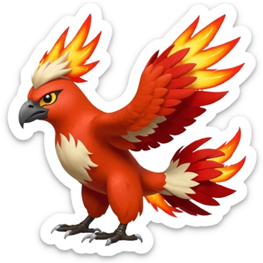 Braviary-Talonflame-Blaziken-fusion-hybrid-animal-creature  sticker