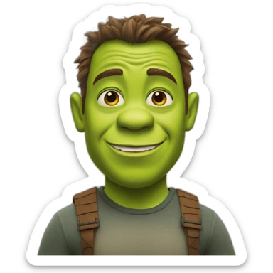 Shrek if he was spider man sticker