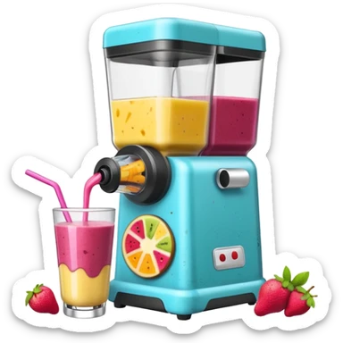 A SMOOTHIE MACHINE BUT THE LID ISN'T ON SO THE SMOOTHIE SPLASHES OUT AND MAKES A MESS sticker