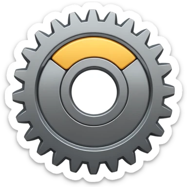 generate a very realistic steel gear sticker