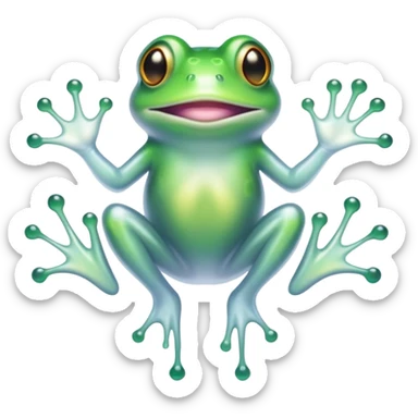 Ghost with surrealistic frog sticker