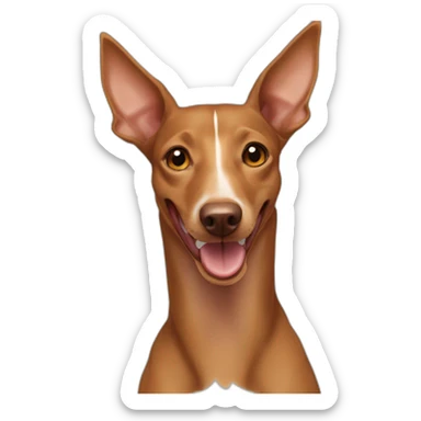 brown Podenco smiling sticker