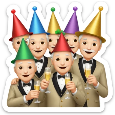 party hatted old men sticker