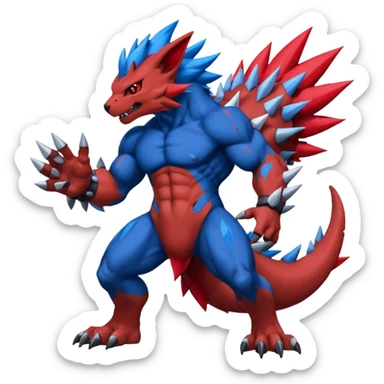 Yveltal-Guilmon-Weregarurumon-fusion-creature (full body sticker