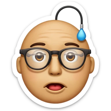 confused emoji with glasses coming off sticker