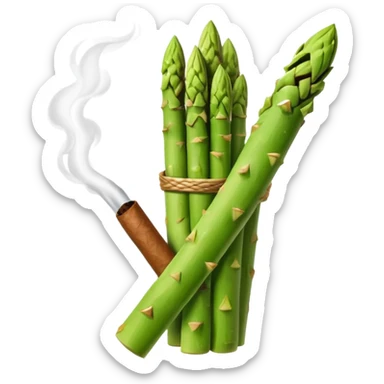 Asparagus smoking a cigar sticker