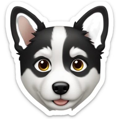 boy-with-pomsky-black-white sticker