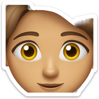 piel bastante clara, pelo marron oscuro y largo por el hombro, ojos marrones sticker