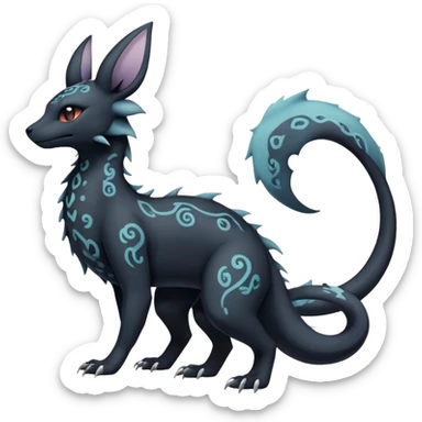 Pastel Gothic Salandit-Umbreon-Fakémon-hybrid-creature (full body)  sticker