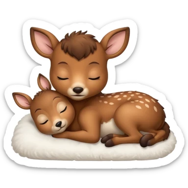 Baby Deer Sleeping in Bed sticker