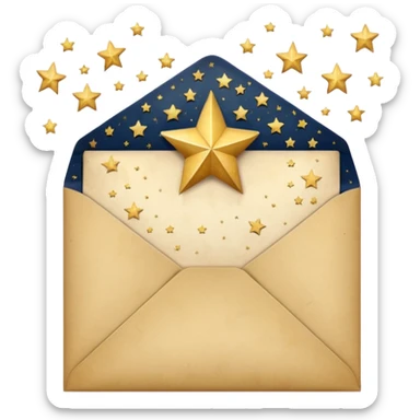 a beautiful old vintage  starry envelope white background sticker