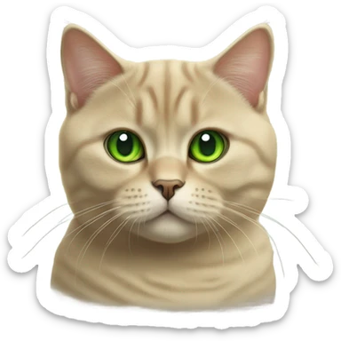 Gold british cat with green eyes sticker