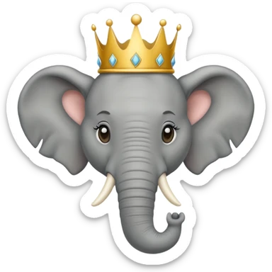 Elefante con corona  sticker