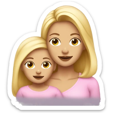 Blonde mom with four-month-old daughter sticker