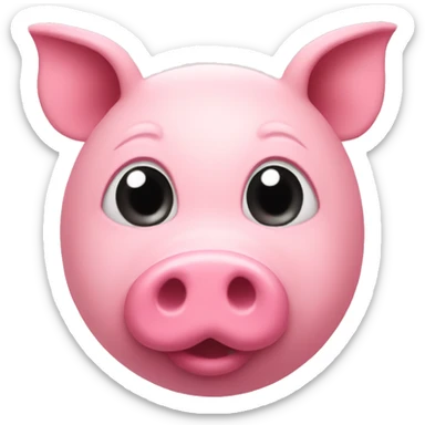 A emoji pink heart that has a nose like a pig sticker