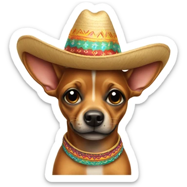 a miniature pincher wearing a sombrero sticker