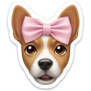 Light pink bow on dog sticker