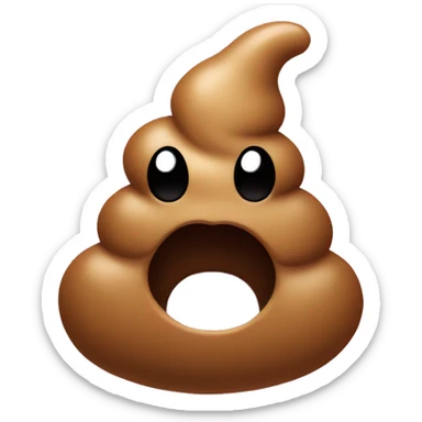 poop emoji with hearts in the air sticker