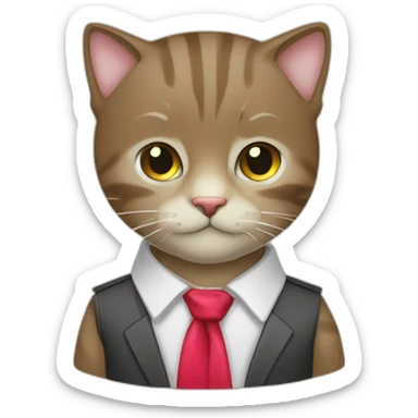 Chat avec un ruban autour du cou sticker