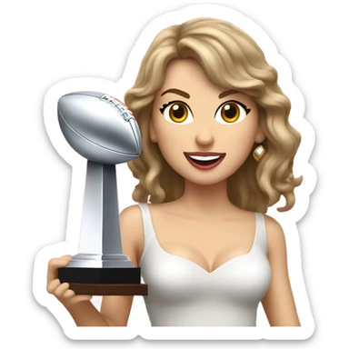 Taylor swift holding Super Bowl trophy sticker