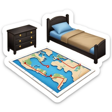 "Forty-two male footsteps moving across a map inside a house." sticker