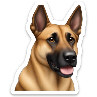 Perra mezcla de malinois y pastor aleman marrón oscuro sticker