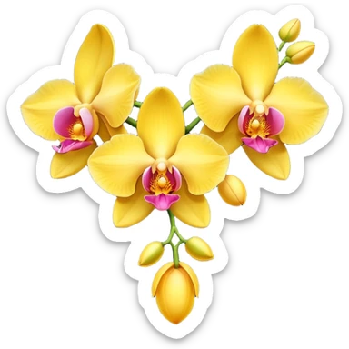 Yellow orchid flower of indian wedding garland sticker