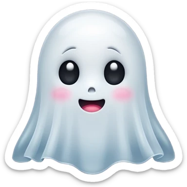 A cute ghost being shy and blushy  sticker