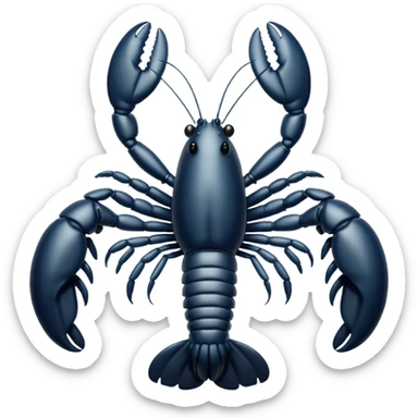 White and black white lobster  sticker