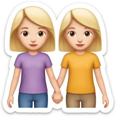 two best friends holding hands sticker