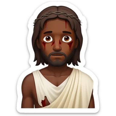 Dark skin jesus injured sticker