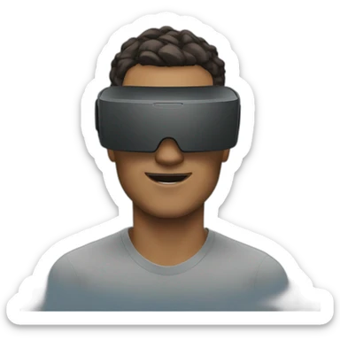 Man wearing virtual reality headset sticker