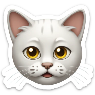 Cat with confused look and crossed face sticker