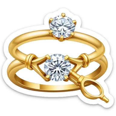 Create a bright and detailed icon representing jewelry art and the craft of making jewelry. The design should feature elements like a sparkling diamond, a gold ring, a jeweler’s tools (such as pliers and a workbench), and some delicate detailing that conveys craftsmanship and luxury. The icon should be clean, vibrant, and visually striking, with a balance of sophistication and creativity. sticker