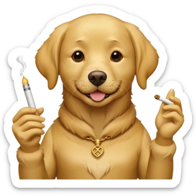 Labrador receiver smoking a joint  sticker