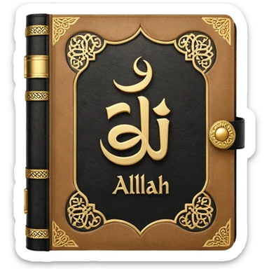 Quran closed book and Allah written in it sticker