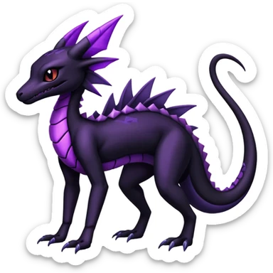 Shiny gothic Salazzle-Salandit-Umbreon-Fakémon-hybrid-creature (full body) 4 legs sticker