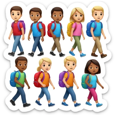 Kids Carrying Backpacks sticker