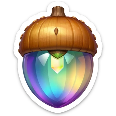 Crystallised acorn sticker