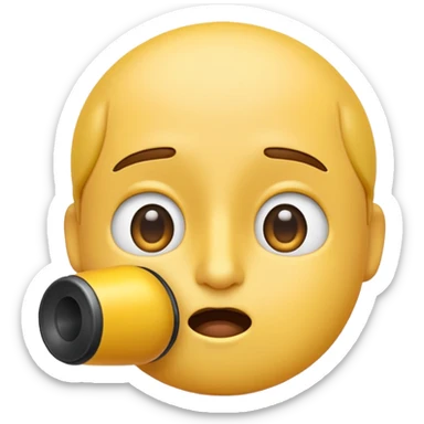 Small mouthed Whistling emoji looking at the sky suspiciously sticker