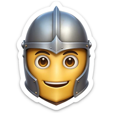 Clash of Clans aesthetic Comical Knight Portrait Emoji, Head tilted dramatically with an exaggerated, fun expression and wide, comically expressive eyes behind a quirky open helm, featuring a sturdy, cartoonish armored build with playful detailing and natural skin tone, Simplified yet hilariously expressive features, highly detailed, glowing with a slightly sassy metallic glow, high shine, dramatic yet playful, stylized with an air of cheeky medieval mischief, soft glowing outline, capturing the essence of a meme-worthy knight who brings lighthearted fun to epic battles! sticker